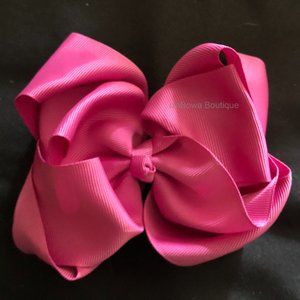 Raspberry 6" Double Stacked Boutique Bows  (2)  HANDCRAFTED